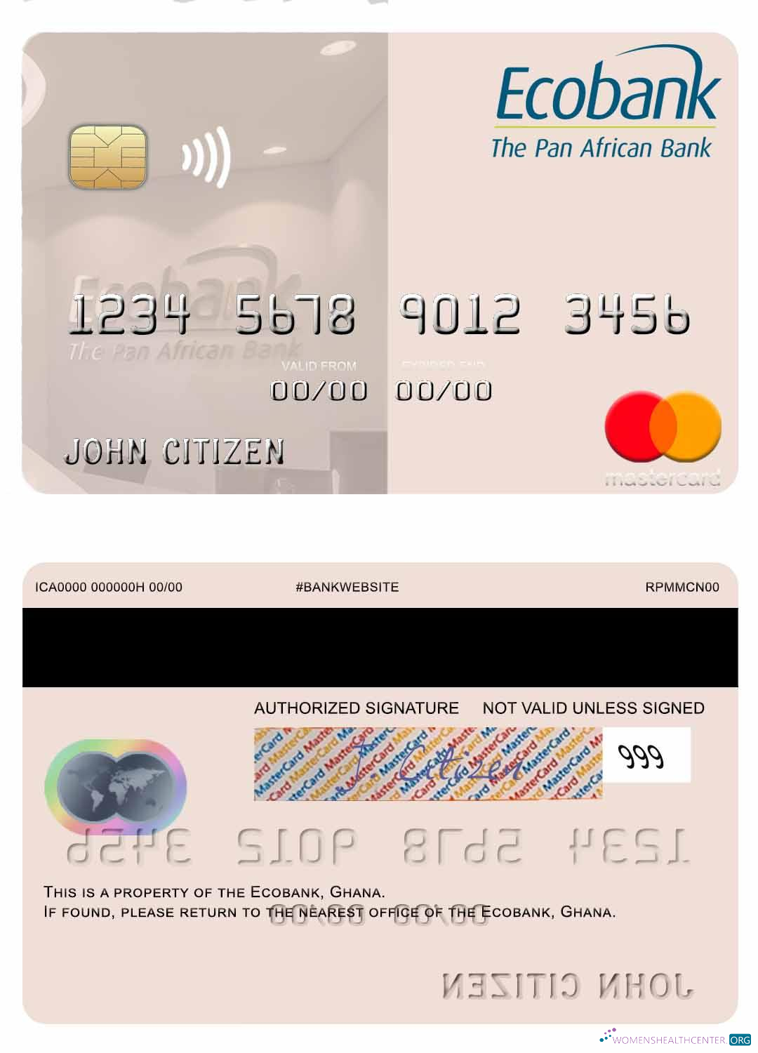 Download Ghana Ecobank Ghana mastercard Photoshop template